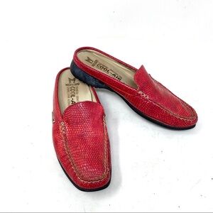 Mephisto cool air red snakeskin leather Oxford mules 7 BS3
